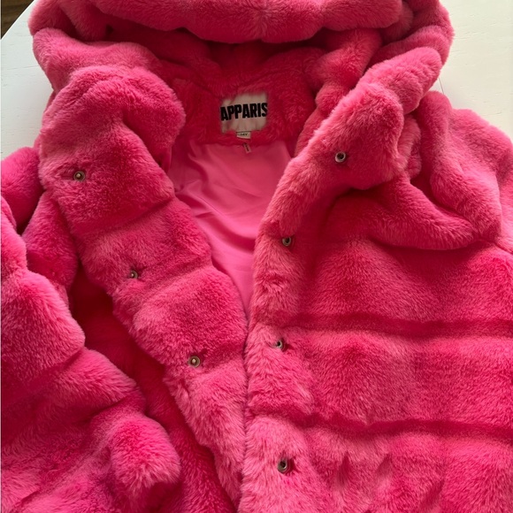 Apparis Big Girls GOLDY KIDS COAT hot pink size 14 - Picture 4 of 6